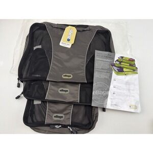 eBags NWT Packing Cubes Unisex 3pc Set Gray Mesh Travel Organizer